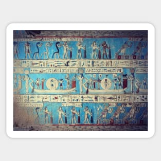 Egyptian goddess and gods, hieroglyphics, ancient fresco Sticker